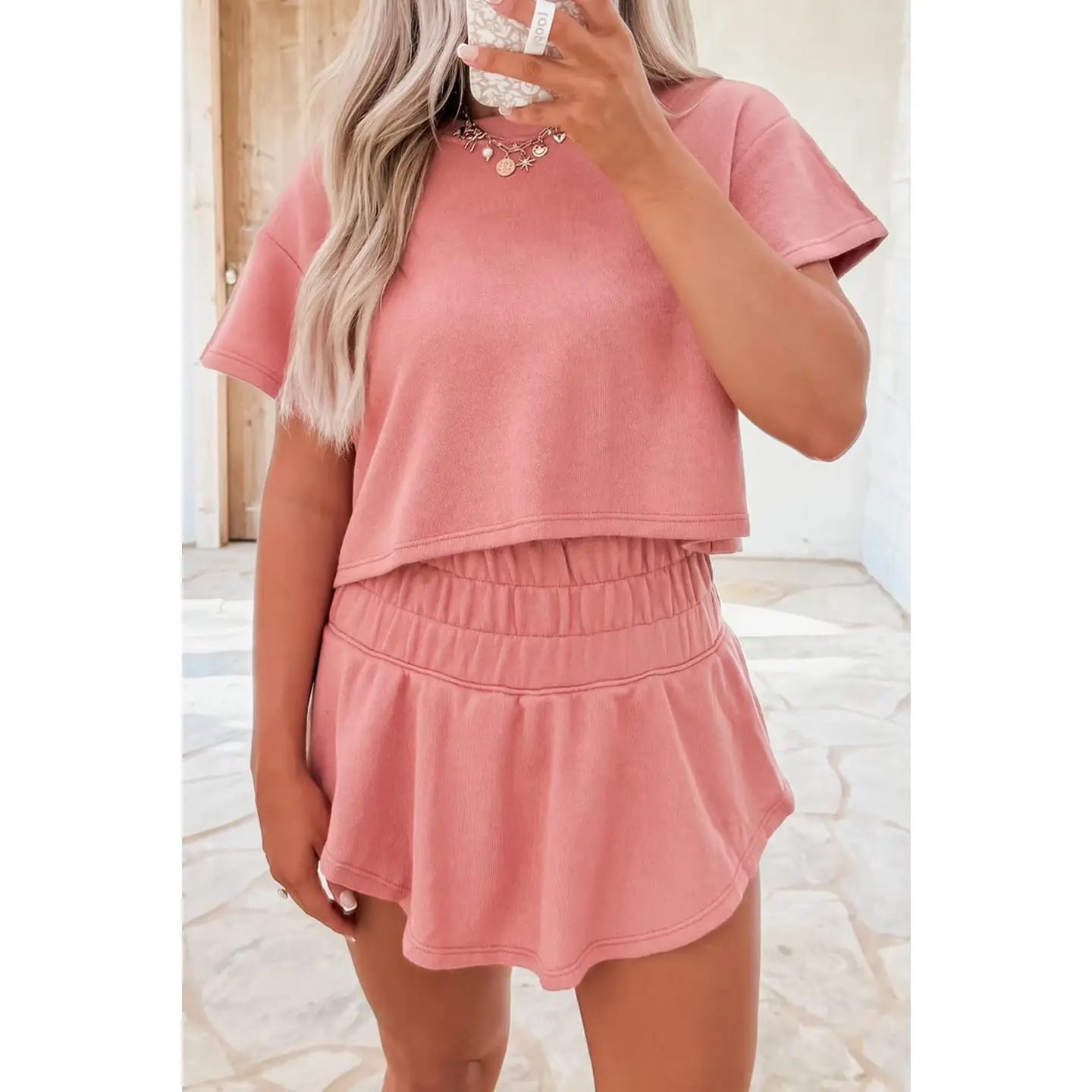 Cropped Tee and Skort Set