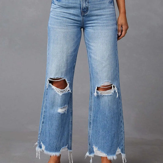 Distressed Cropped Jeans